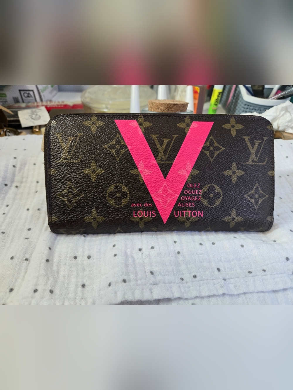 Louis Vuitton Monogram V Line Zippy Wallet in Grenade.